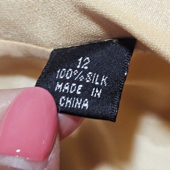 Easter Spring Blazer Linda Allard Ellen Tracy Womens Cream Silk  Size S - Picture 7 of 11